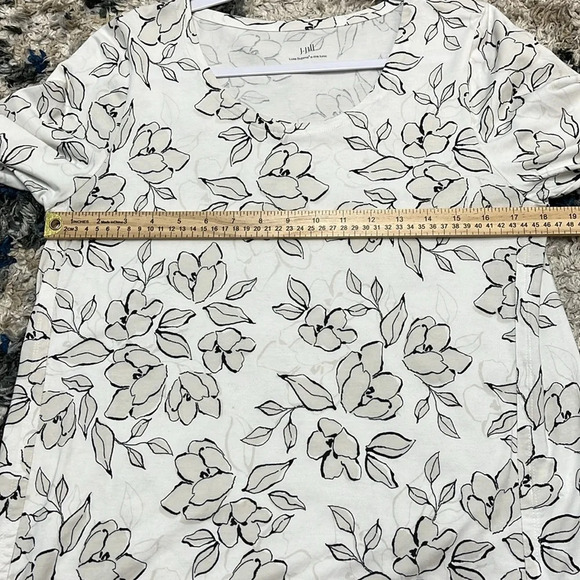 J Jill Luxe Supima A-Line Tunic Floral Print Relaxed Small - Picture 4 of 10